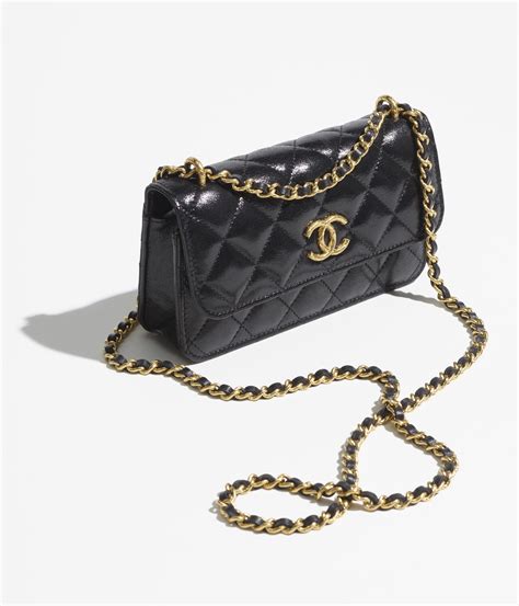 chanel flap phone holder with chain|chanel shiny chain bag.